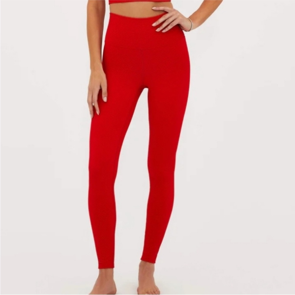 Beach Riot Piper Leggings in Merry Red Waffle SZ XS NWT